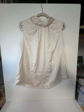 Anne Klein Ivory Sleeveless Cowl Neck Top Size 16